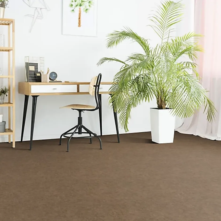 Décoweb Sol PVC Textile - Aspect béton ciré marron - Echantillon 15 x 20 cm