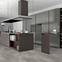 Décoweb Sol PVC Textile - Aspect béton griffé gris - Rouleau de 4m x 4m