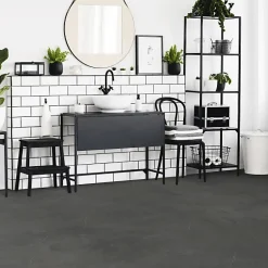 Décoweb Sol PVC Textile - Aspect marbre anthracite - Rouleau de 3m x 7m