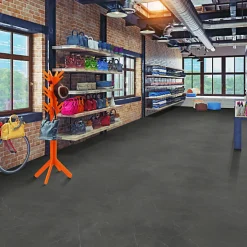 Décoweb Sol PVC Textile - Aspect marbre anthracite - Rouleau de 3m x 7m