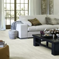 Sol PVC Textile - Aspect parquet chêne blanc - Rouleau de 4m x 5m-Décoweb