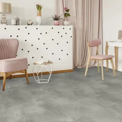 Sol PVC Textile Aspect béton griffé gris clair - Rouleau de 4m x 4m-Décoweb Hot