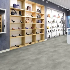 Sol PVC Textile Aspect béton griffé gris clair - Rouleau de 4m x 4m-Décoweb Hot