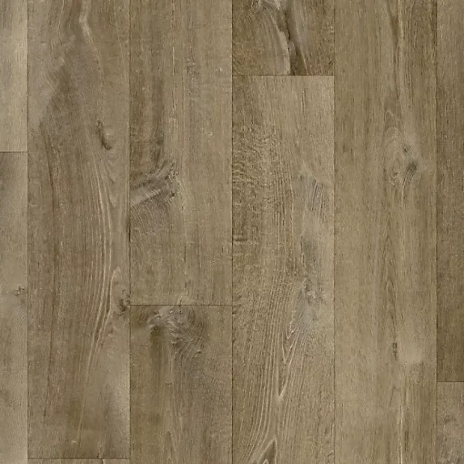 Décoweb Sol PVC textile Aspect parquet chêne brun - Rouleau de 4m x 5m