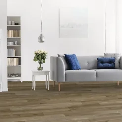 Décoweb Sol PVC textile Aspect parquet chêne brun - Rouleau de 4m x 5m