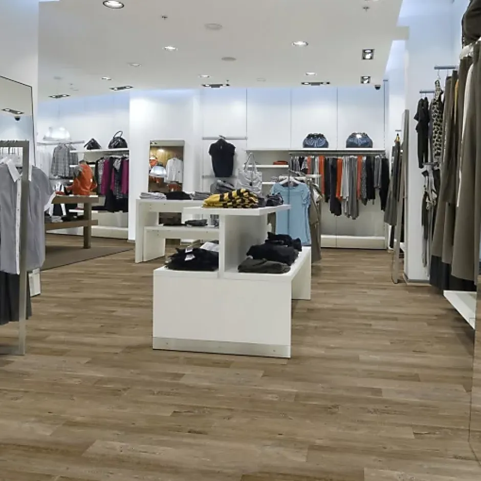 Décoweb Sol PVC textile Aspect parquet chêne brun - Rouleau de 4m x 5m