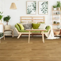 Sol PVC Textile Aspect parquet chêne naturel - Rouleau de 3m x 5m-Décoweb Discount