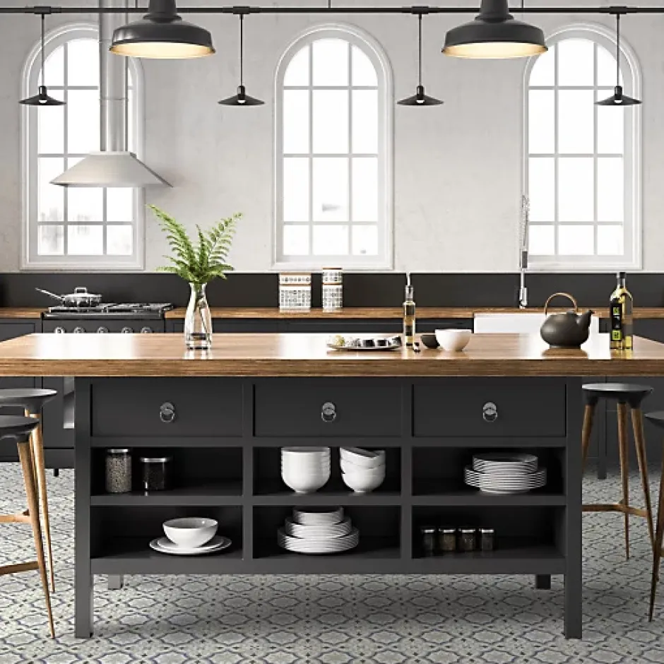 Décoweb Sol PVC Textile motif carreaux de ciment Bleu et gris - Rouleau de 4m x 4m