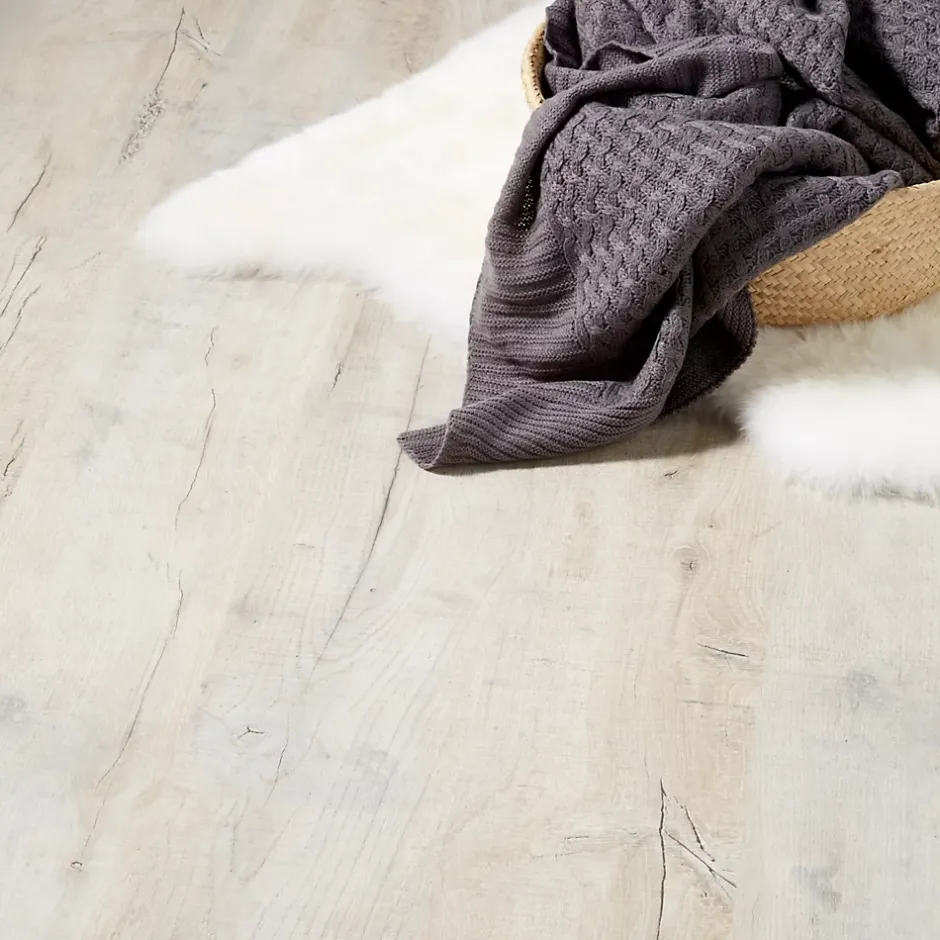 Sol stratifié à clipser Brisbane coloris naturel 8 mm - l.129 x l.19.4 cm-GoodHome