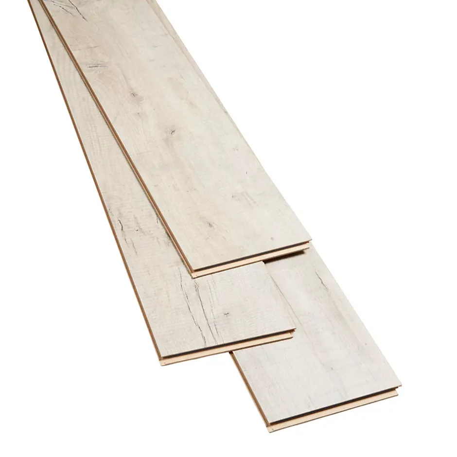 Sol stratifié à clipser Brisbane coloris naturel 8 mm - l.129 x l.19.4 cm-GoodHome