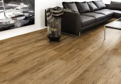 Sol stratifié à clipser Hickory chêne brun AC5 10mm - L.138 x l.15,9 cm-GoodHome New