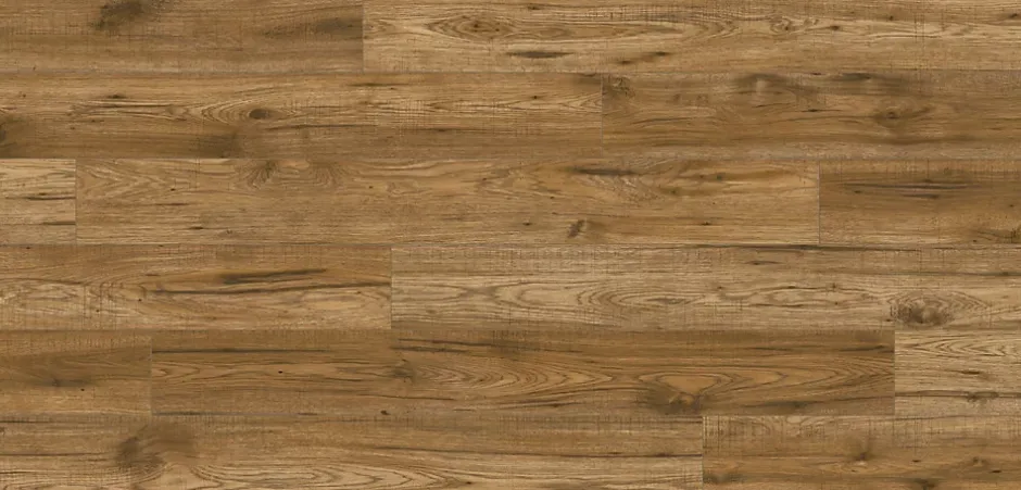 Sol stratifié à clipser Hickory chêne brun AC5 10mm - L.138 x l.15,9 cm-GoodHome New