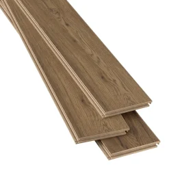 Sol stratifié à clipser Hickory chêne brun AC5 10mm - L.138 x l.15,9 cm-GoodHome New