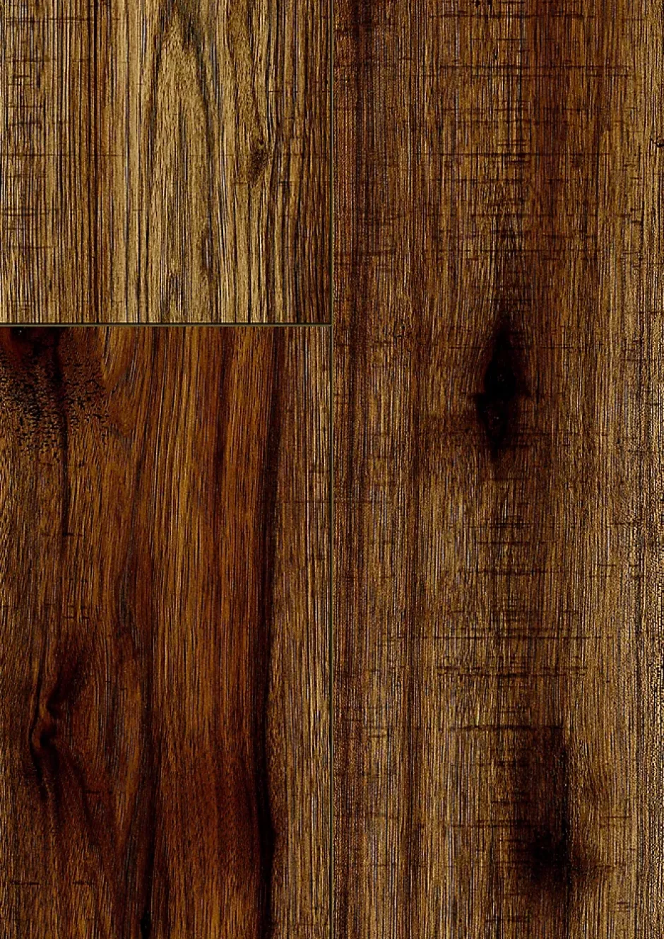 Sol stratifié à clipser Hickory chêne brun AC5 10mm - L.138 x l.15,9 cm-GoodHome New