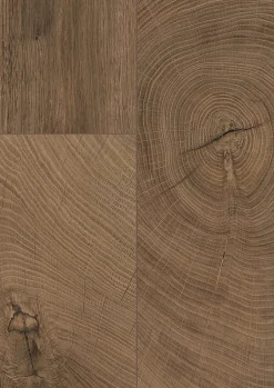 GoodHome Sol stratifié à clipser Lydney chêne brun 12 mm - L.138 x l.15.9 cm