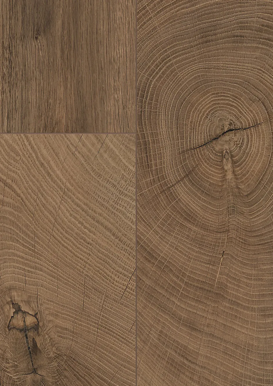 GoodHome Sol stratifié à clipser Lydney chêne brun 12 mm - L.138 x l.15.9 cm