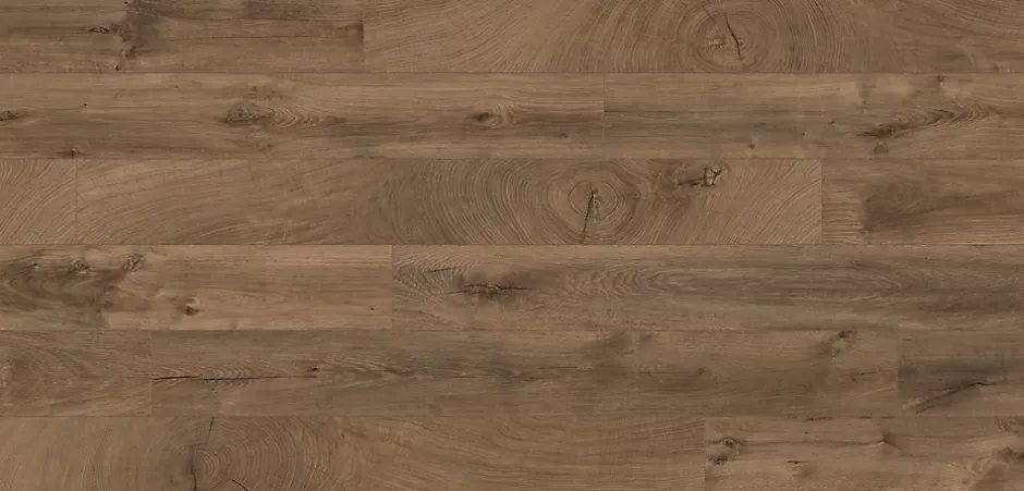 GoodHome Sol stratifié à clipser Lydney chêne brun 12 mm - L.138 x l.15.9 cm