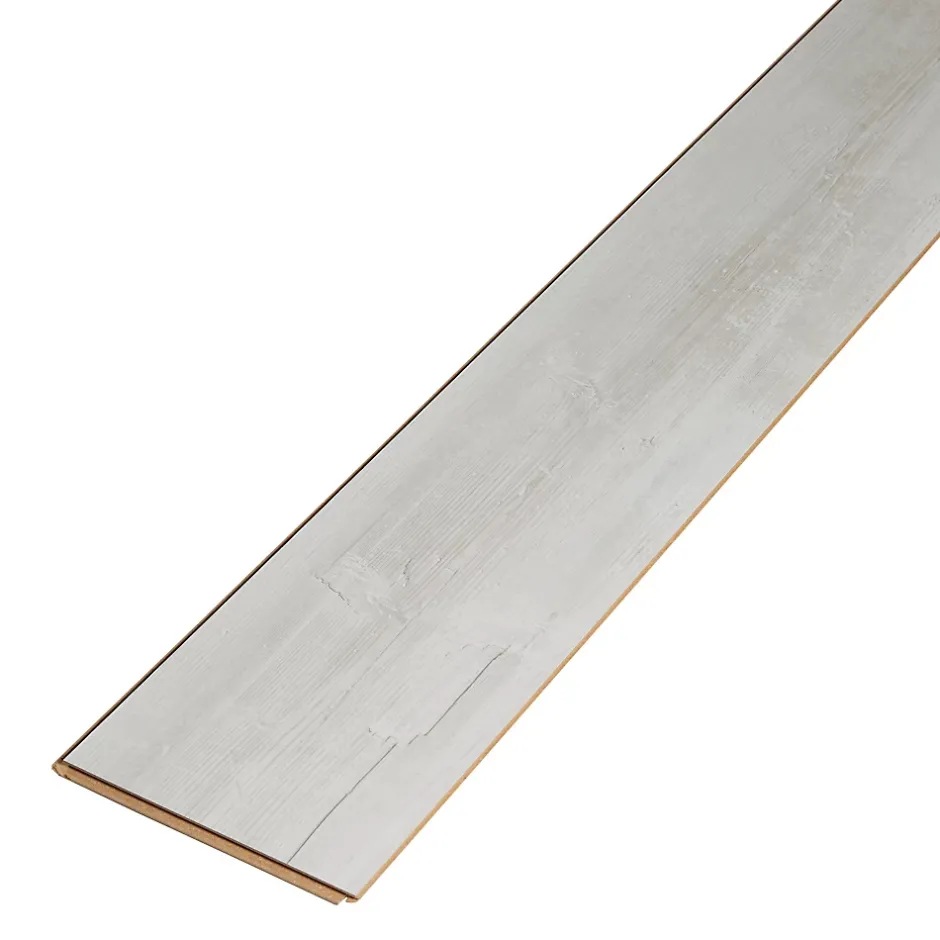 GoodHome Sol stratifié à clipser Macquarie blanc 7 mm L.138 x l.19.3 cm