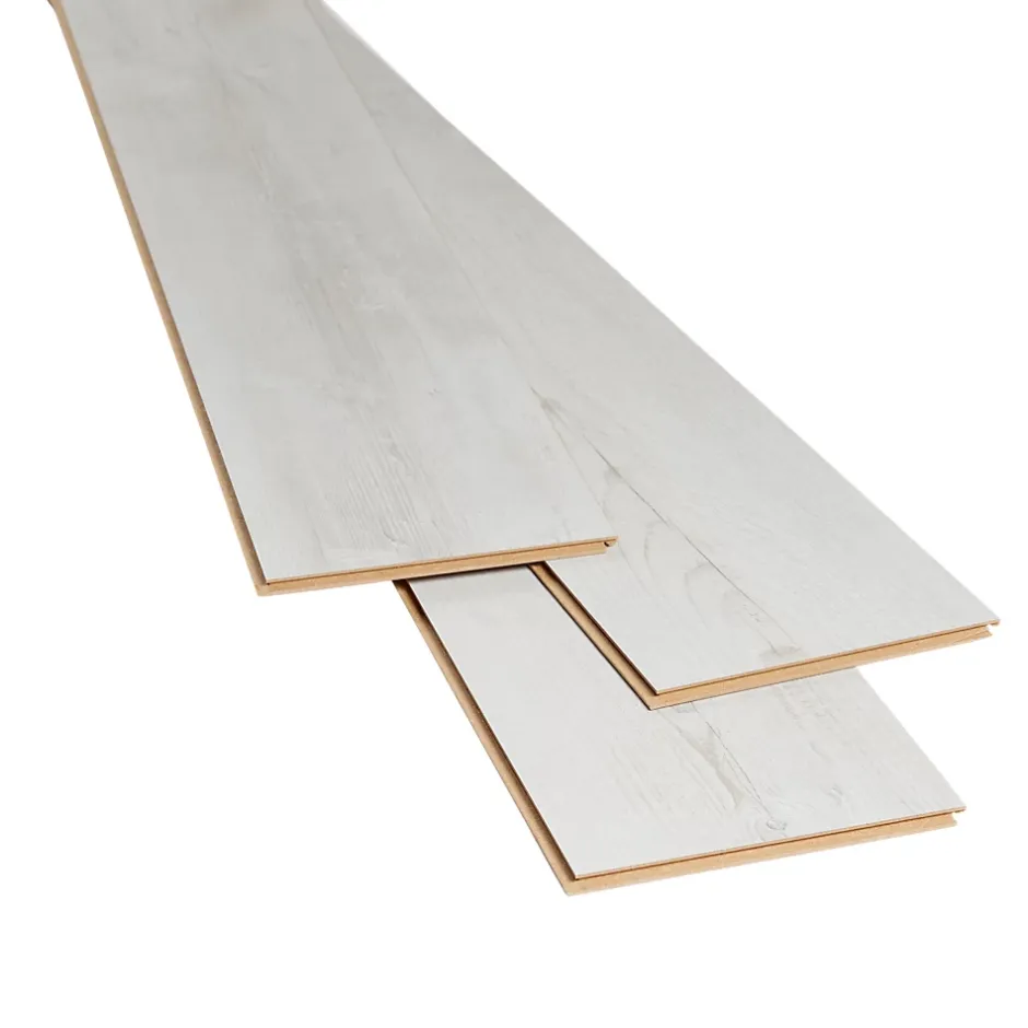 GoodHome Sol stratifié à clipser Macquarie blanc 7 mm L.138 x l.19.3 cm