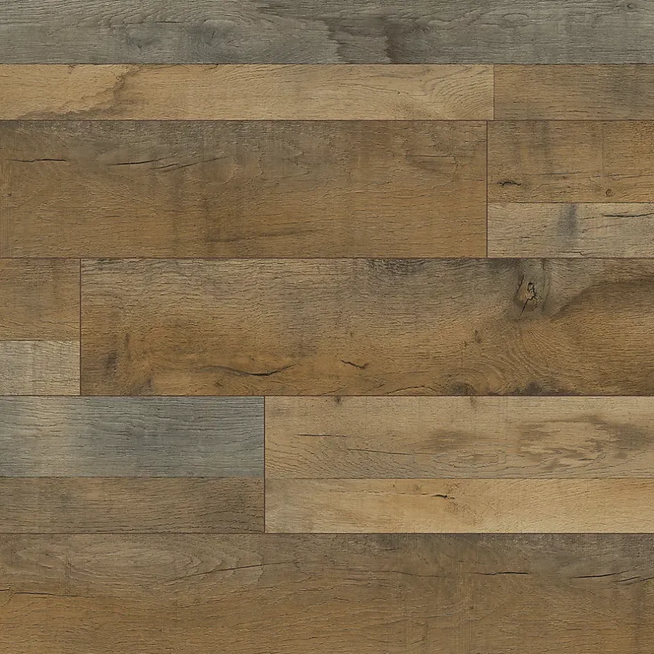 GoodHome Sol stratifié à clisper Barnwood effet chêne structurée L.138.3x19,3 cm Ep.8mm