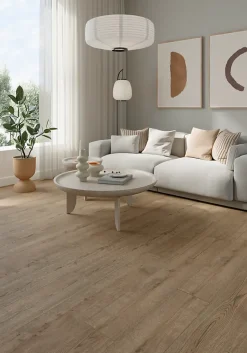 Sol stratifié Berrigan , passage intense AC5, effet chêne brun, L.129,2 cm x l.19,3 cm x ép.8 mm-GoodHome Online