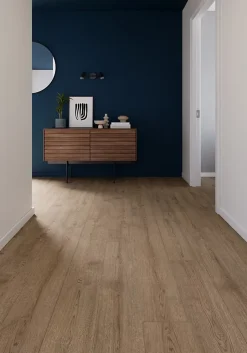 Sol stratifié Berrigan , passage intense AC5, effet chêne brun, L.129,2 cm x l.19,3 cm x ép.8 mm-GoodHome Online