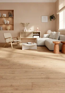 Sol stratifié Berrigan , passage intense AC5, effet chêne brun, L.129,2 cm x l.19,3 cm x ép.8 mm-GoodHome Online