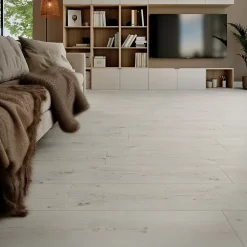 Sol stratifié Bilston , passage élevé AC4, effet chêne blanchi, L.138,3 cm x l.19,3 cm x ép.8 mm-GoodHome Clearance