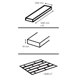 GoodHome Sol stratifié Bolton , passage intense AC5, effet chêne brun, L.126,1 cm x l.24,4 cm x ép.10 mm, résistant à l'eau