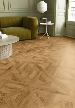 Sol stratifié Bromley , passage intense AC5, effet chêne miel, L.129 cm x l.32,9 cm x ép.8 mm, résistant à l'eau-GoodHome Online