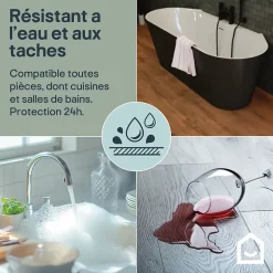 GoodHome Sol stratifié Byrd , passage intense AC5, effet chêne miel, L.125,7 cm x l.19,2 cm x ép.10 mm, résistant à l'eau