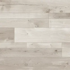 GoodHome Sol stratifié clipsable Bexhill chêne blanc passage élévé AC4 ép.8 mm