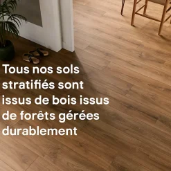 GoodHome Sol stratifié clipsable Cleobury chêne blond 10 mm compatible pièces humides