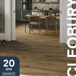 GoodHome Sol stratifié clipsable Cleobury chêne blond 10 mm compatible pièces humides