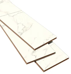 Sol stratifié clipsable Elegance aspect marbre blanc 8 mm compatible pièces humides-GoodHome Discount