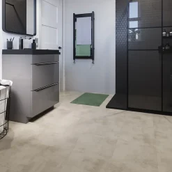 Sol stratifié clipsable Konkrete aspect béton gris 8 mm compatible pièces humides-GoodHome Best