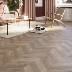 GoodHome Sol stratifié clipsable Leyton chêne gris 10 mm