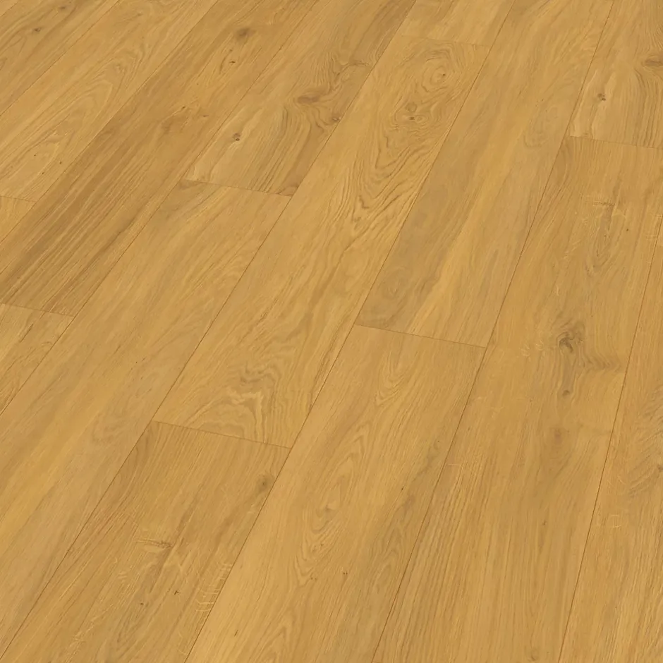 GoodHome Sol stratifié clipsable Visby chêne blond 8mm compatible pièces humides