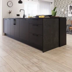 Sol stratifié clipsable Yate chêne blanc 8 mm compatible pièces humides-GoodHome