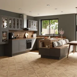 Sol stratifié Davenant , passage intense AC5, effet chêne, L.120 cm x l.40 cm x ép.10 mm, résistant à l'eau-GoodHome Outlet