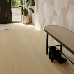 Sol stratifié effet chêne blond passage intense AC5 L.129,2 x l.19,3 cm x ép.8 mm, Bryce-GoodHome Discount