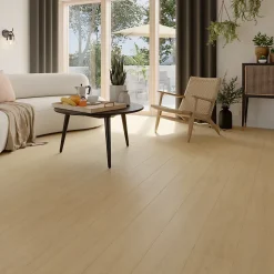 Sol stratifié effet chêne blond passage intense AC5 L.129,2 x l.19,3 cm x ép.8 mm, Bryce-GoodHome Discount