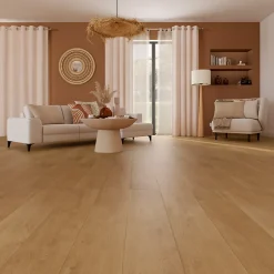 Sol stratifié Gladstone , passage élevé AC4, effet chêne blond, L.128,6 cm x l.19,4 cm x ép.8 mm-GoodHome Online