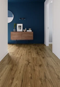 GoodHome Sol stratifié Hickory , passage intense AC5, effet bois Hickory miel, L.138,3 cm x l.15,9 cm x ép.8 mm