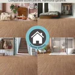 Sol stratifié Hicory carya , passage extrême AC6, effet bois Hickory brun, L.128,6 cm x l.21,4 cm x ép.10 mm, résistant à l'eau-Homflor Clearance