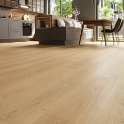 GoodHome Sol stratifié Kingston 2 , passage intense AC5, effet chêne, L.125,7 cm x l.19,2 cm x ép.10 mm, résistant à l'eau