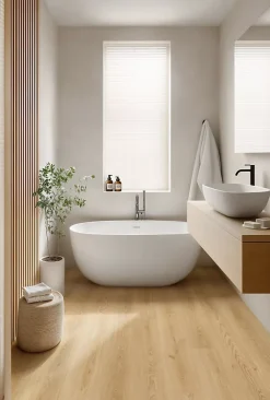 GoodHome Sol stratifié Kingston 2 , passage intense AC5, effet chêne, L.125,7 cm x l.19,2 cm x ép.10 mm, résistant à l'eau