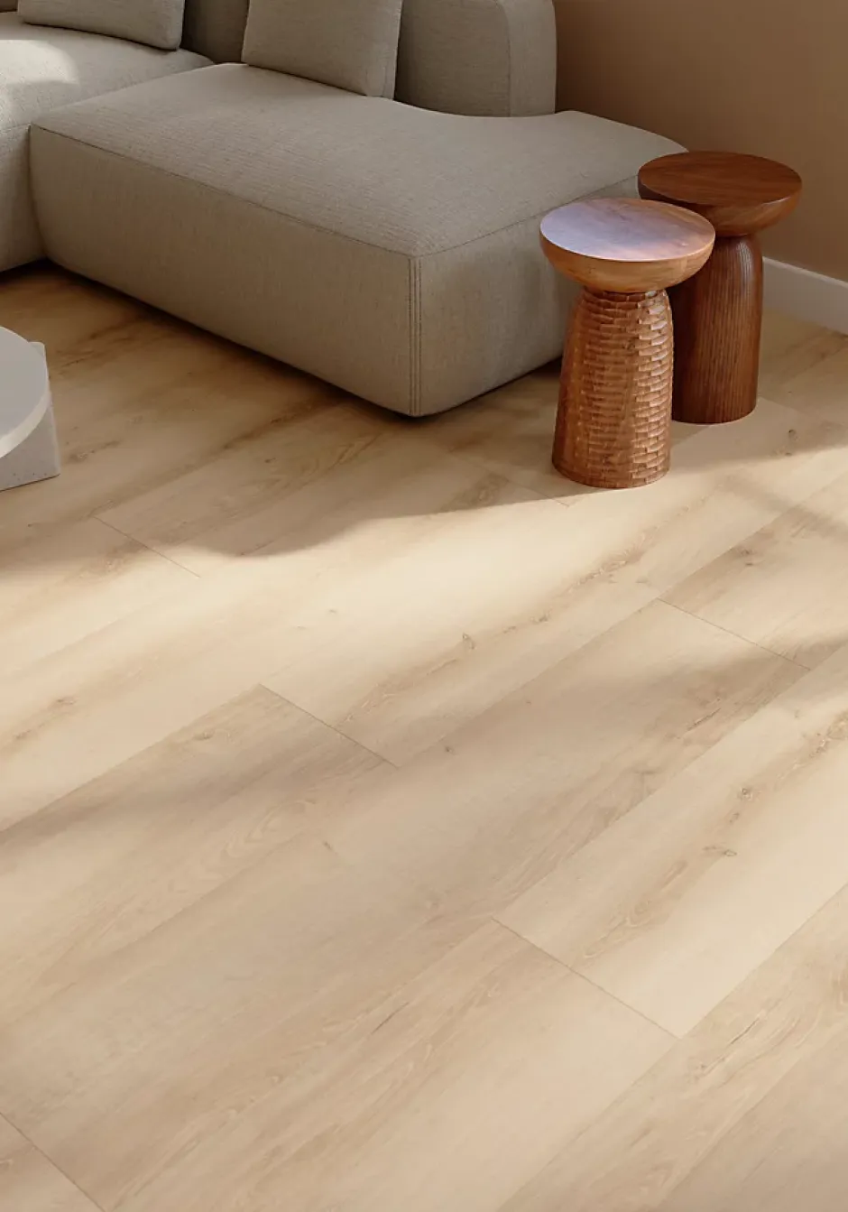 GoodHome Sol stratifié Ledbury nat , passage intense AC5, effet chêne, L.128,5 cm x l.28 cm x ép.8 mm