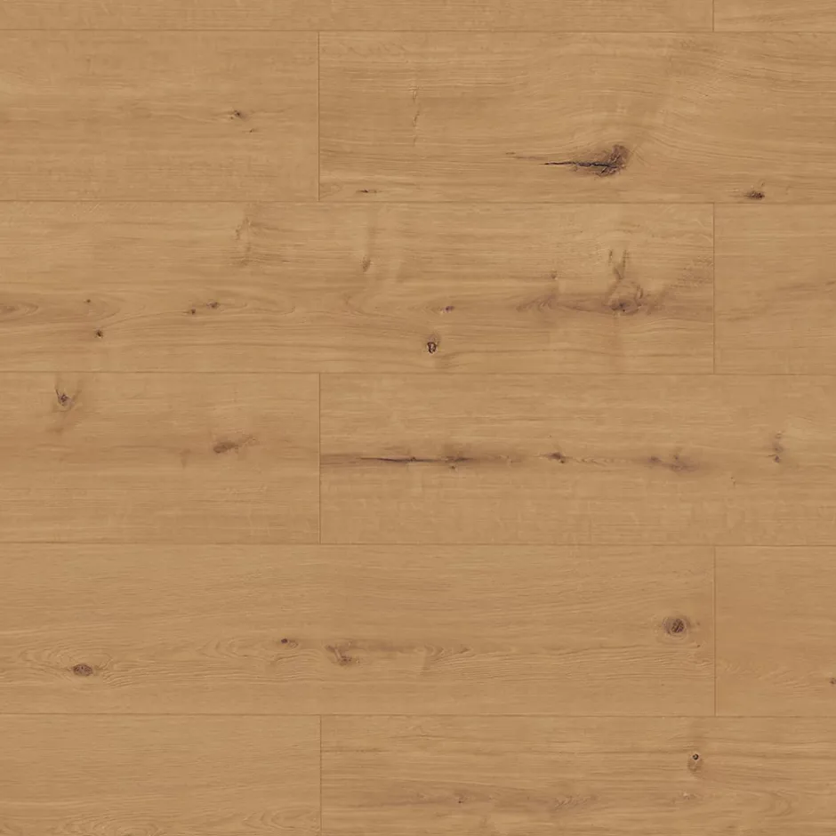 GoodHome Sol stratifié Lucknow , passage intense AC5, effet chêne, L.128,5 cm x l.28 cm x ép.8 mm, résistant à l'eau