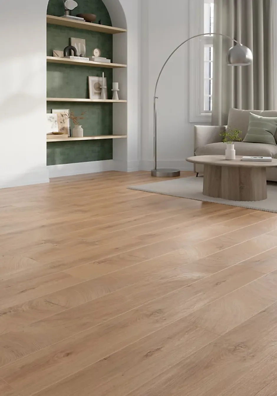 Sol stratifié Lydney , passage intense AC5, effet chêne, L.138,3 cm x l.19,3 cm x ép.8 mm-GoodHome Clearance